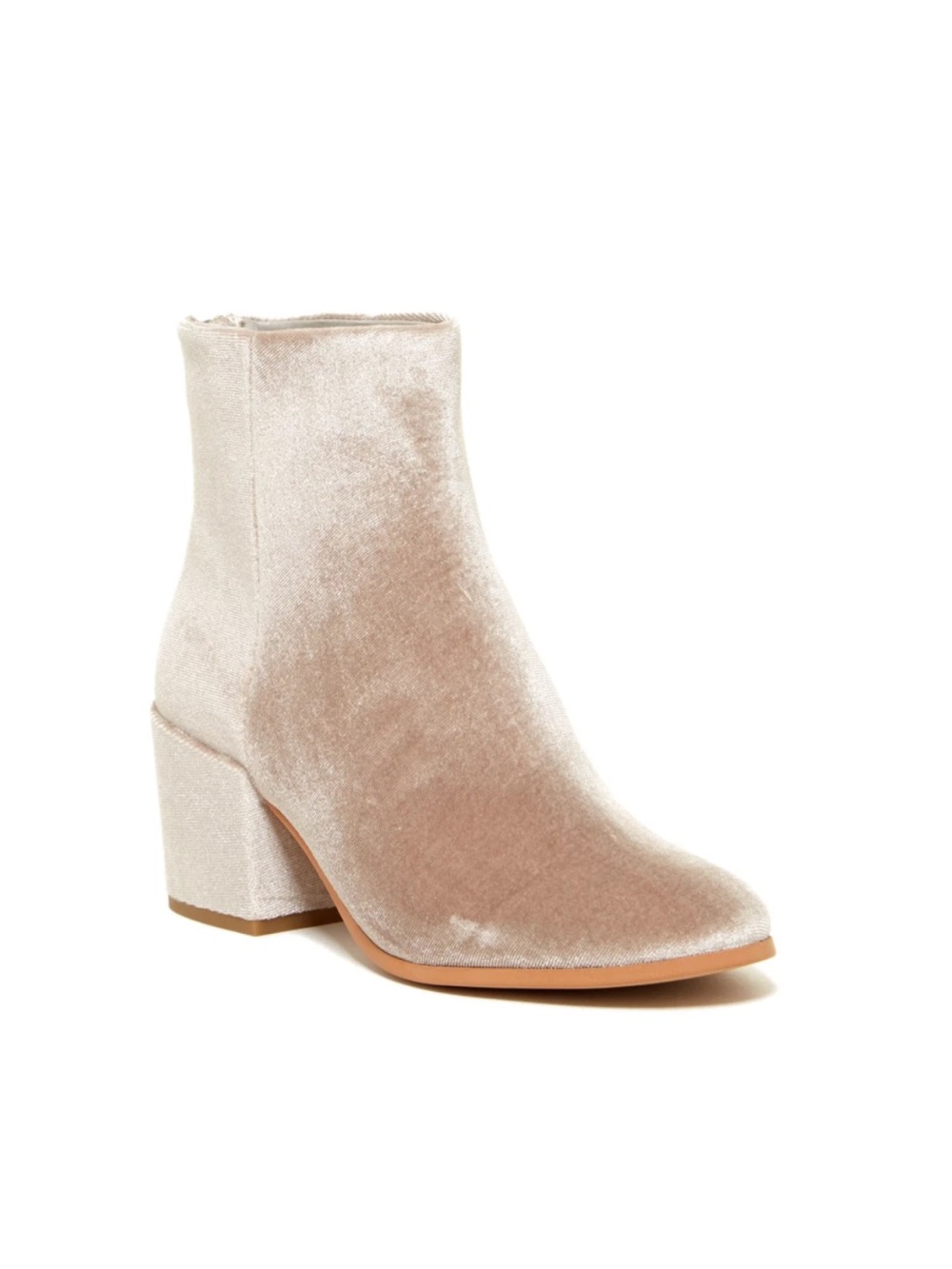 Dolce Vita Beige Grey Velvet Ankle Booties